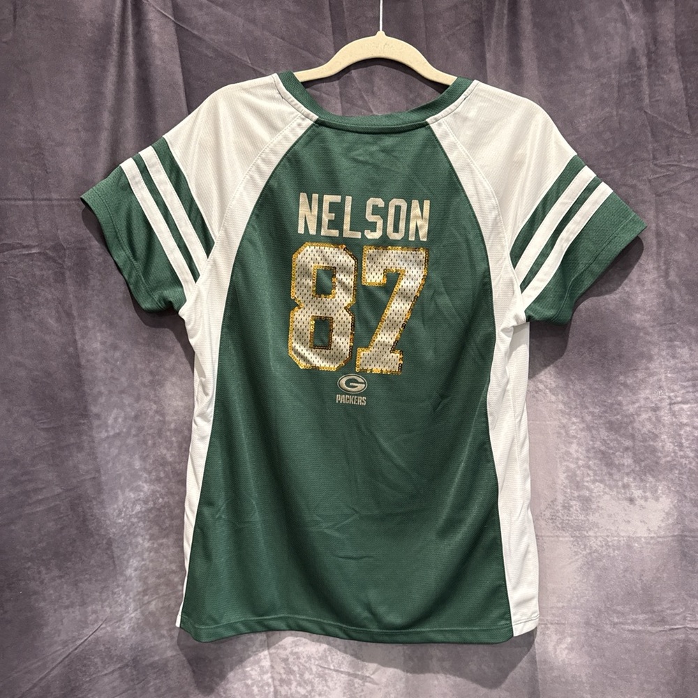 Green and White Lace-Up Jersey